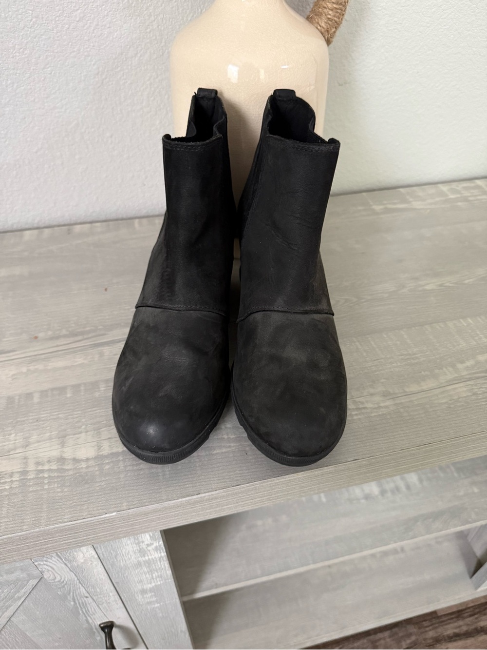 Sorel Black Women's Wedge Ankle Boots